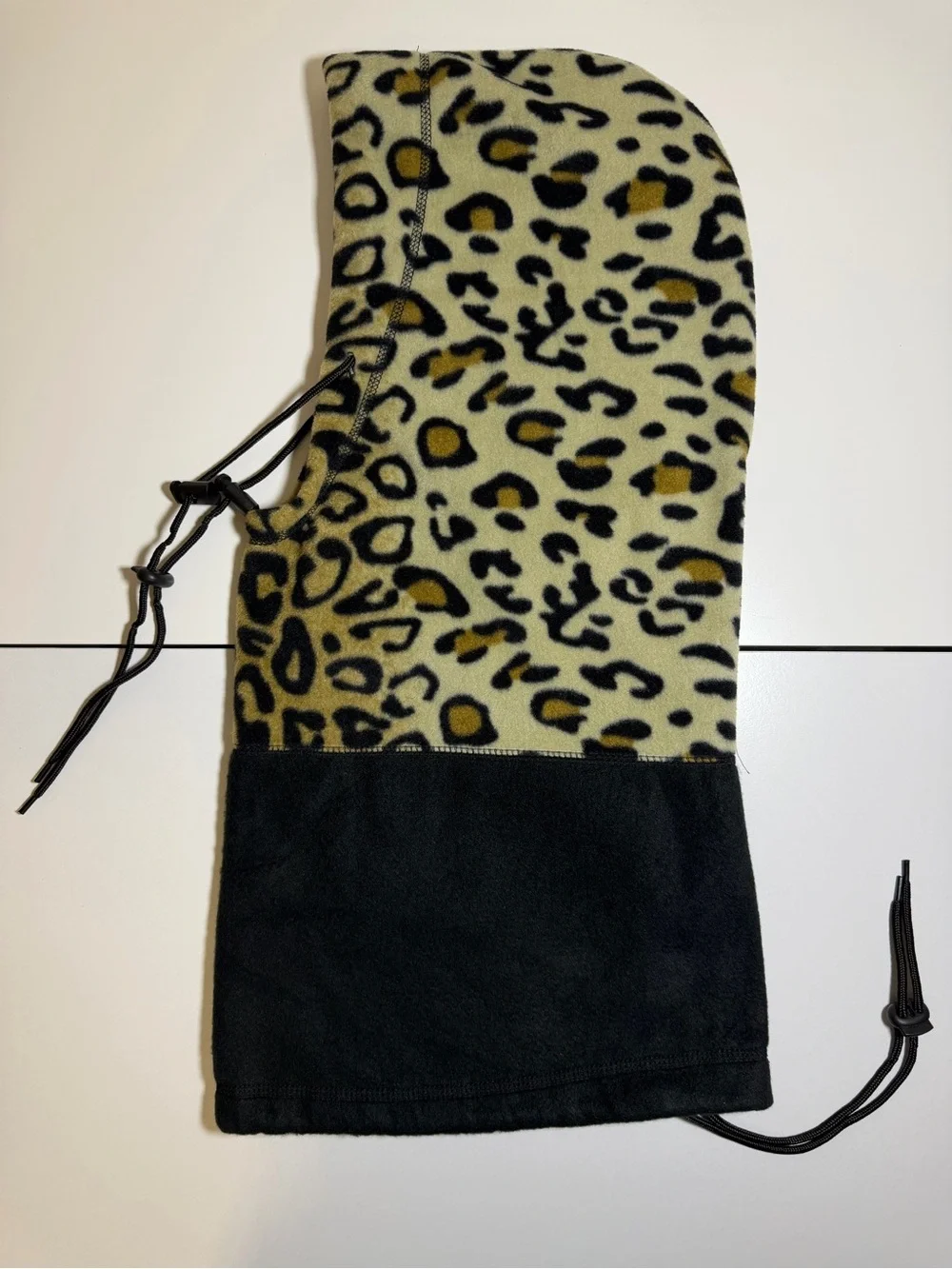Adult Leopard Print Hooded Fleece w/ Neck Warmer Adjustable One Size